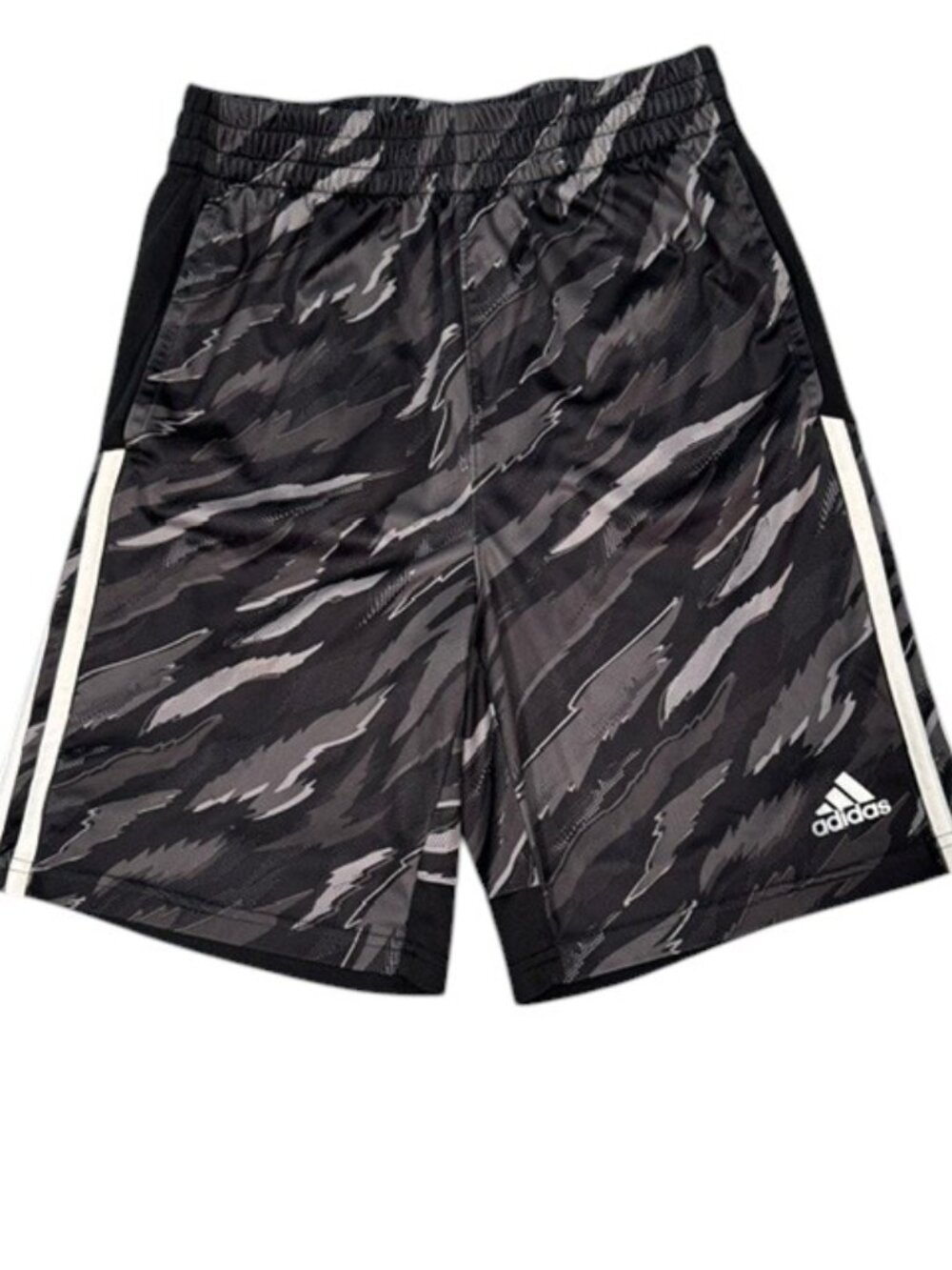 Adidas AEROREADY Boys L 14-16 Black Gray Tiger Camo Athletic Shorts